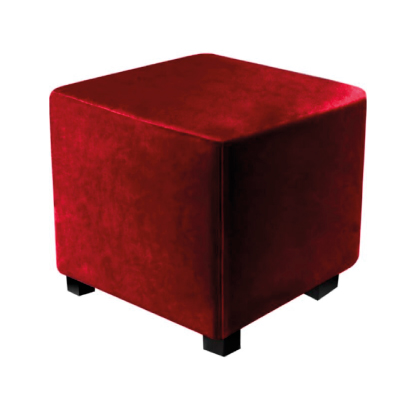 location pouf Olympia velours rouge